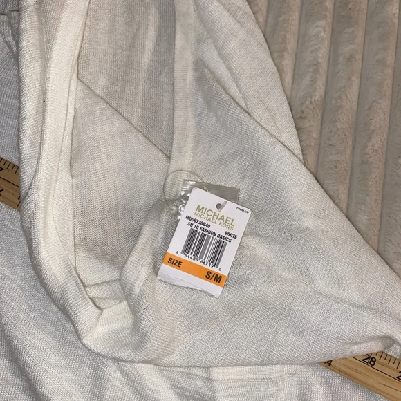 Michael Kors Sweater Vest Small/MED WHITE IVORY Oversized Button Up Lightweight - Picture 8 of 9
